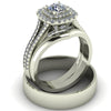 1.13ct Brilliant Cut Diamond Double Halo Gold Complete Set - 04US09C